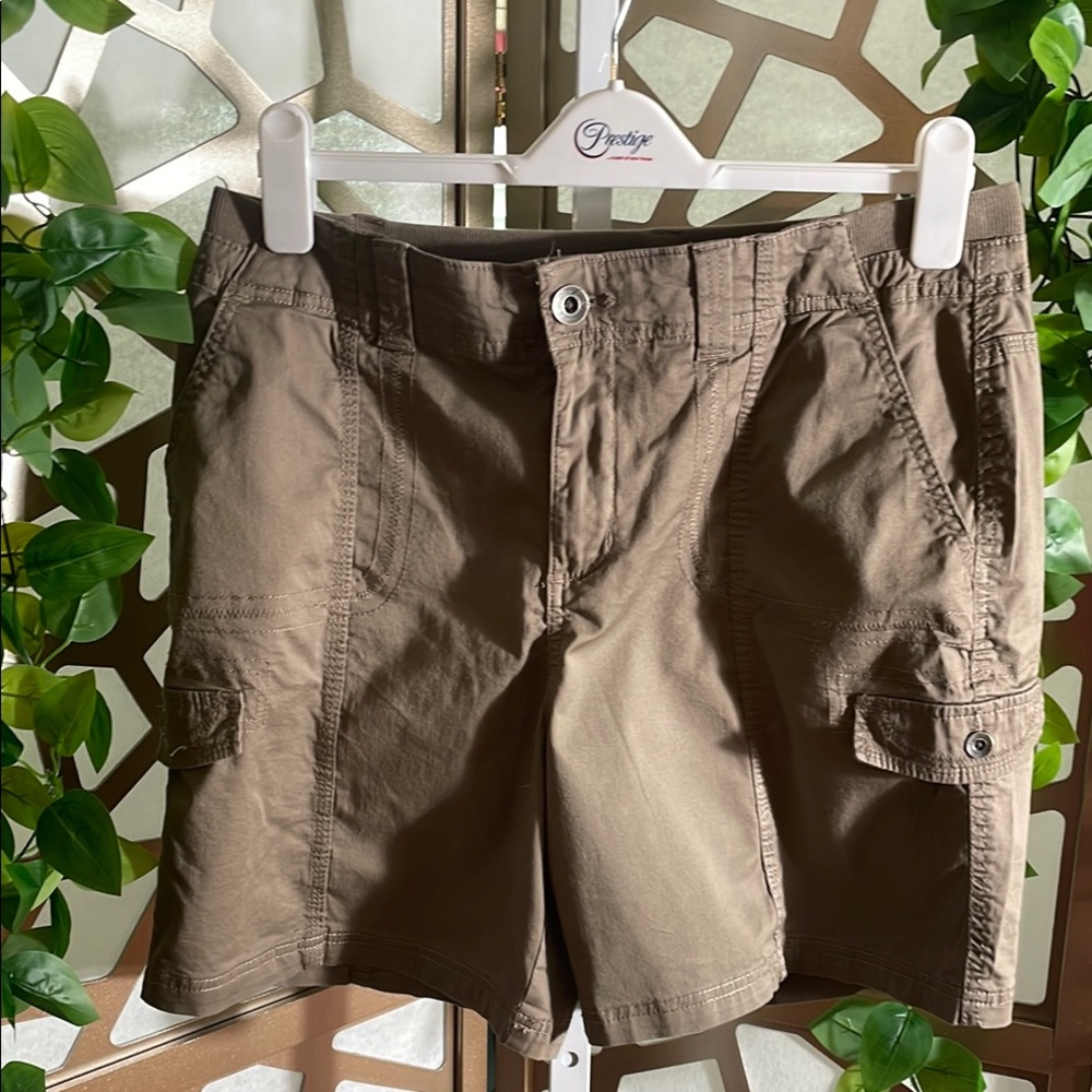 Style & Co. Comfort Waist Cargo Shorts, Truffle, Size 12